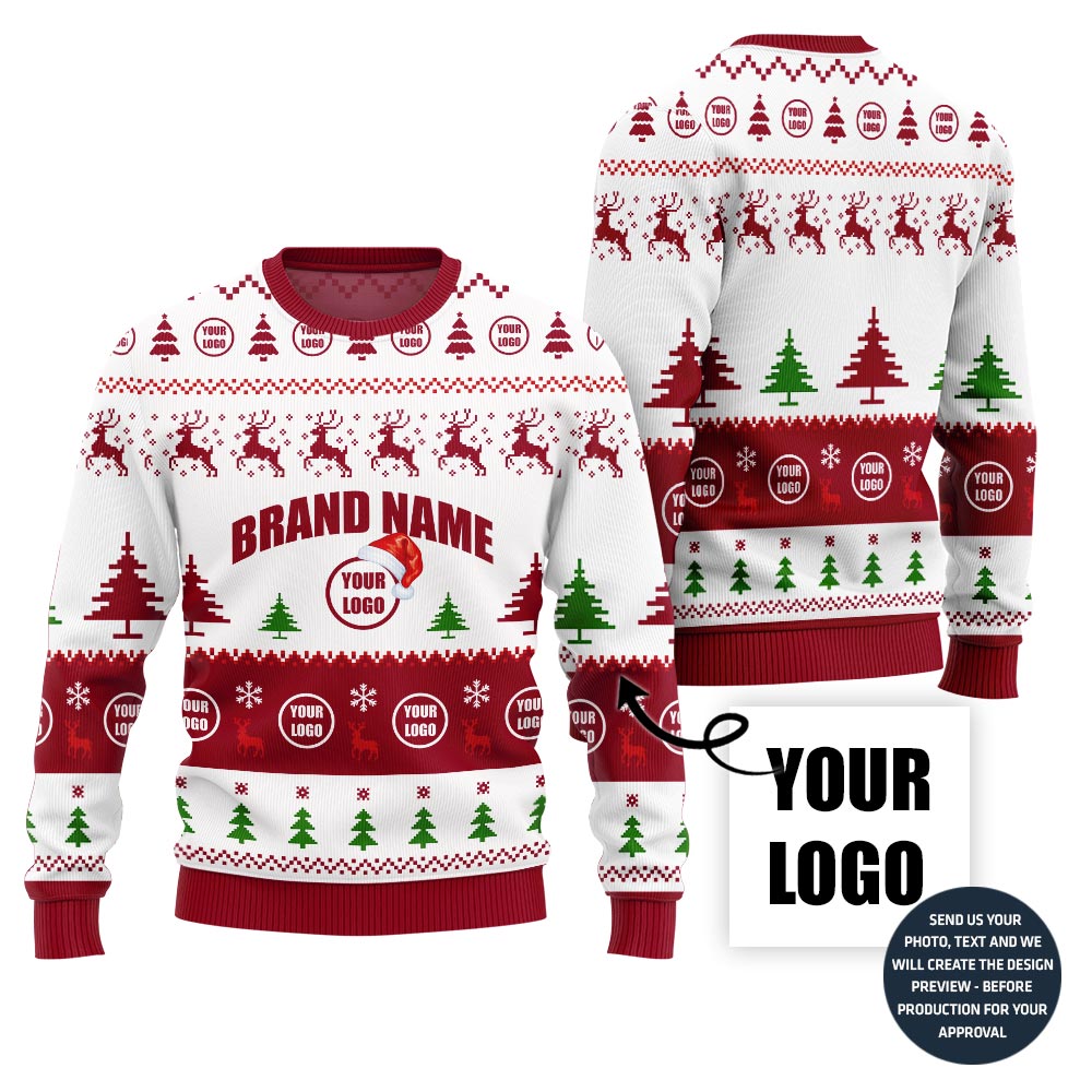 Unique Custom Logo And Brand Name Xmas Sweater For Group