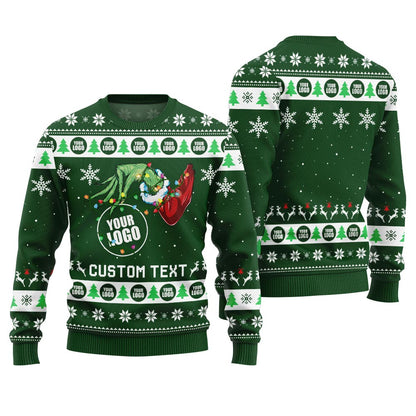 Unique Custom Logo And Brand Slogan Ugly Christmas Sweater Mens
