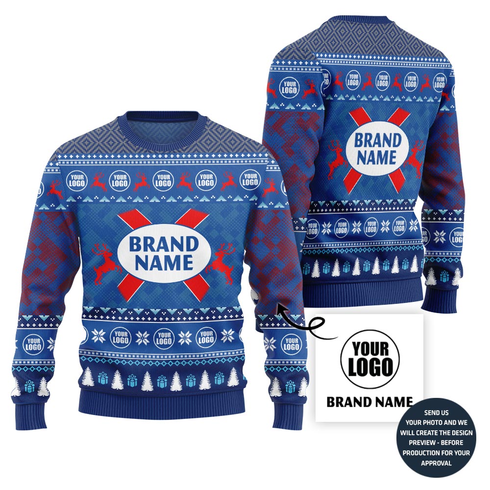 Unique Custom Logo And Name For Brand Christmas Sweater