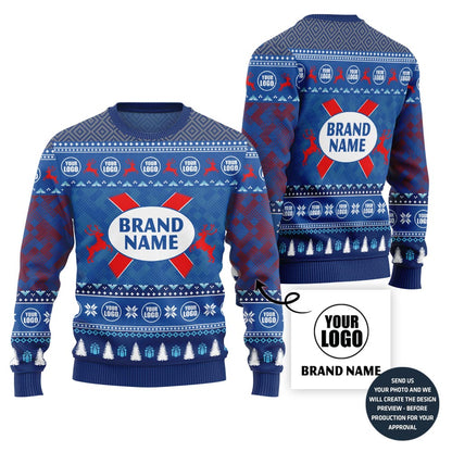 Unique Custom Logo And Name For Brand Christmas Sweater