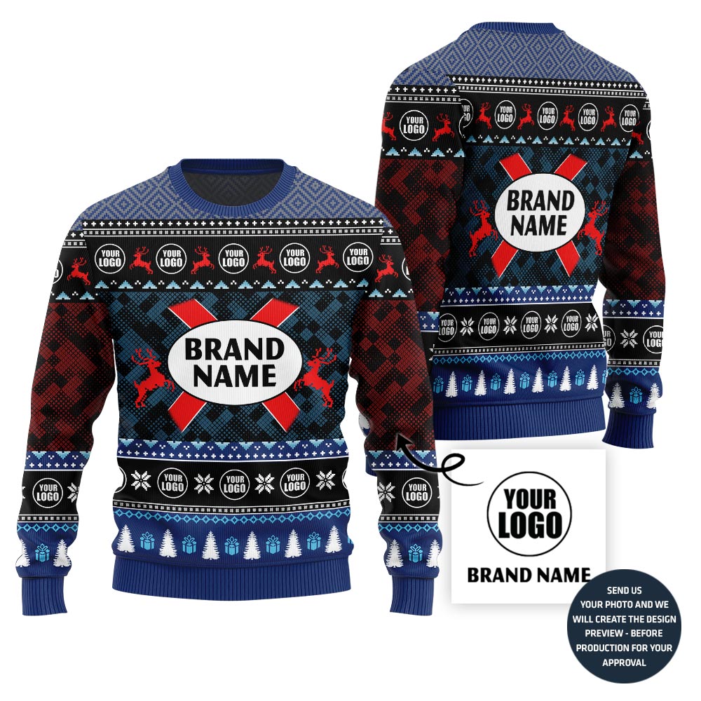 Unique Custom Logo And Name For Brand Christmas Sweater