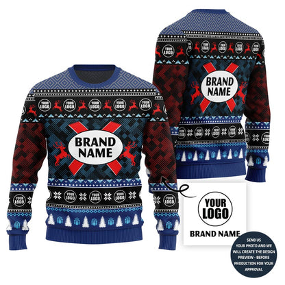 Unique Custom Logo And Name For Brand Christmas Sweater