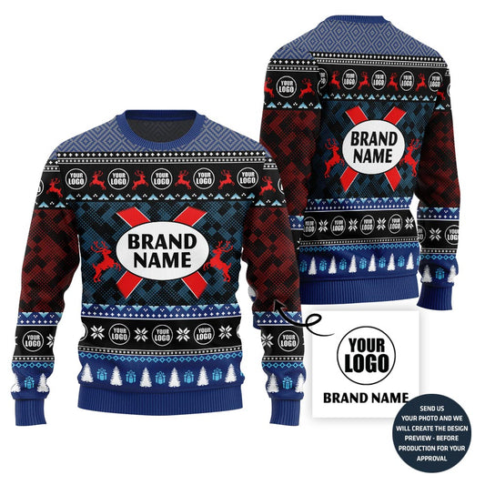 Unique Custom Logo And Name For Brand Christmas Sweater