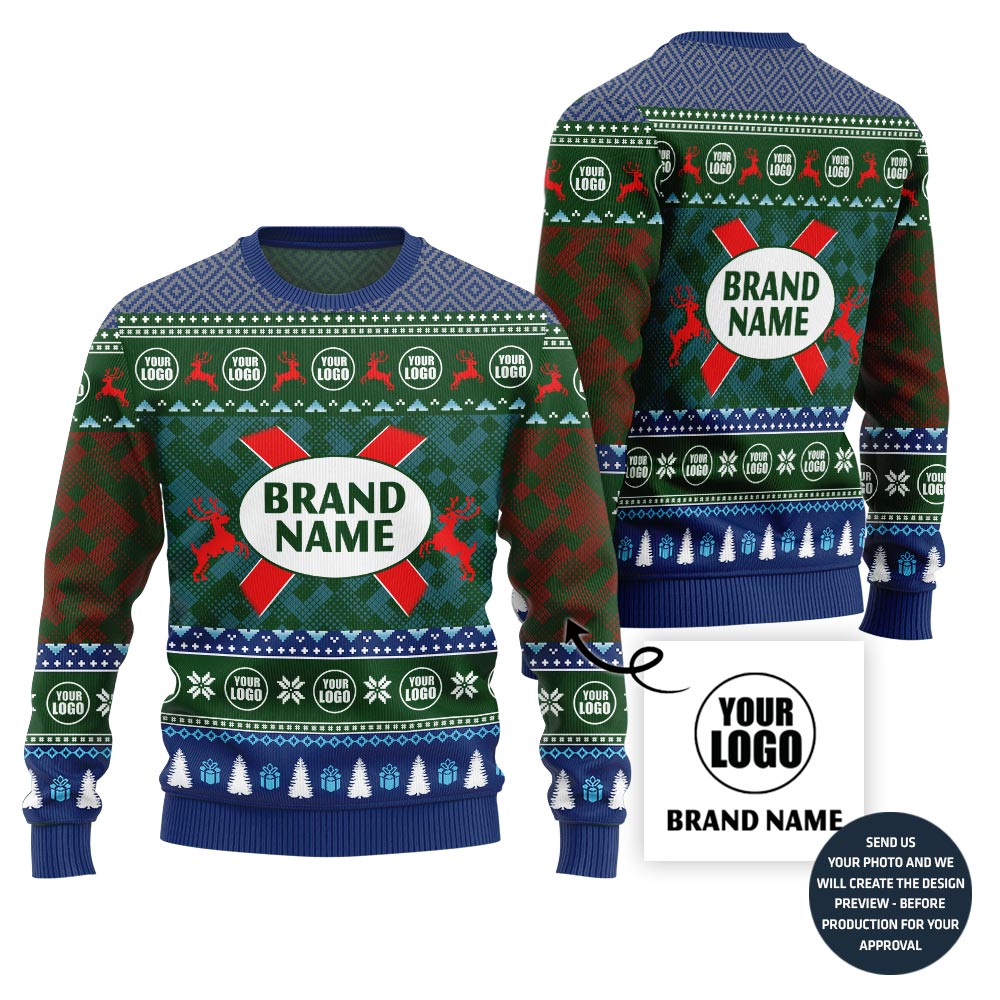 Unique Custom Logo And Name For Brand Christmas Sweater