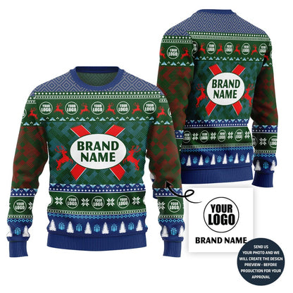 Unique Custom Logo And Name For Brand Christmas Sweater