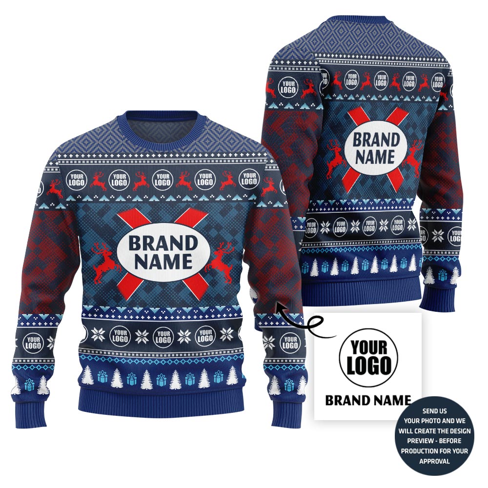 Unique Custom Logo And Name For Brand Christmas Sweater