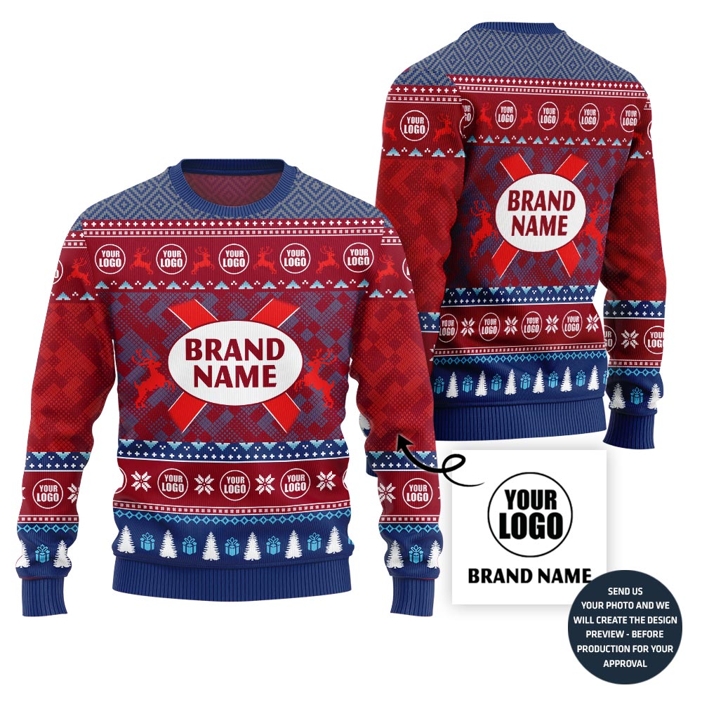 Unique Custom Logo And Name For Brand Christmas Sweater