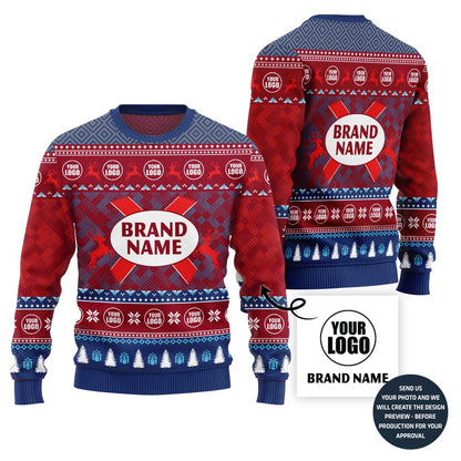 Unique Custom Logo And Name For Brand Christmas Sweater