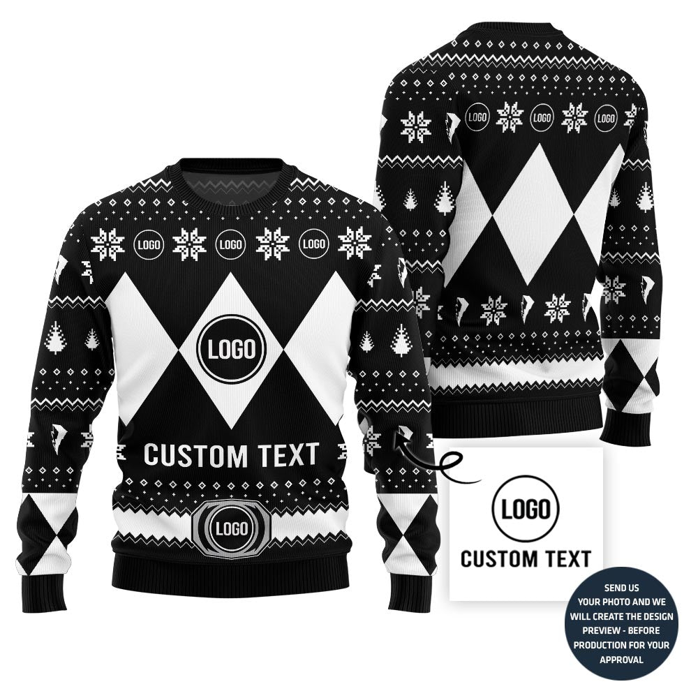 Unique Custom Logo And Text Ugly Sweater For Branding