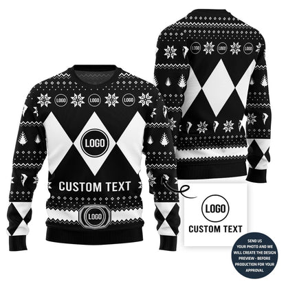 Unique Custom Logo And Text Ugly Sweater For Branding