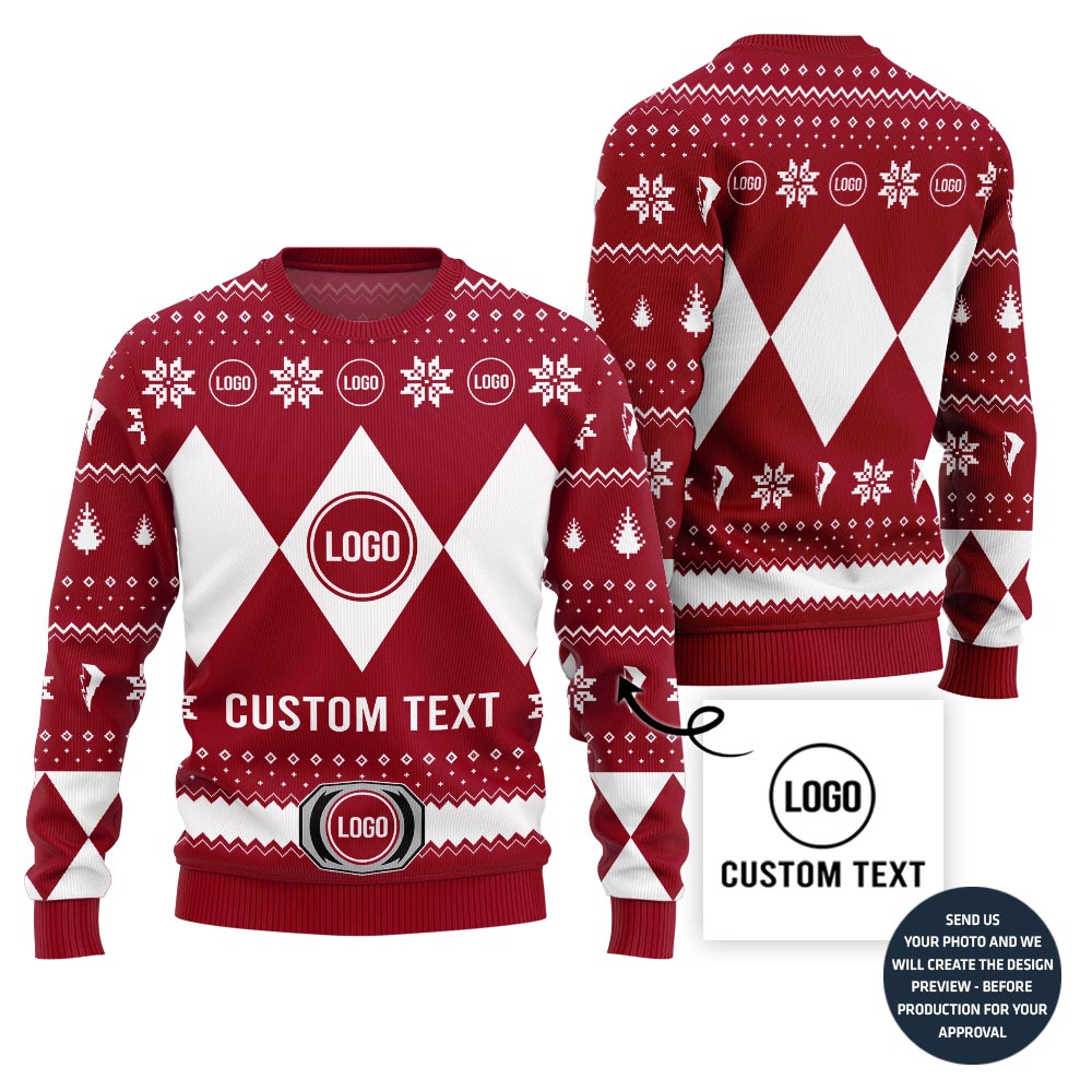 Unique Custom Logo And Text Ugly Sweater For Branding