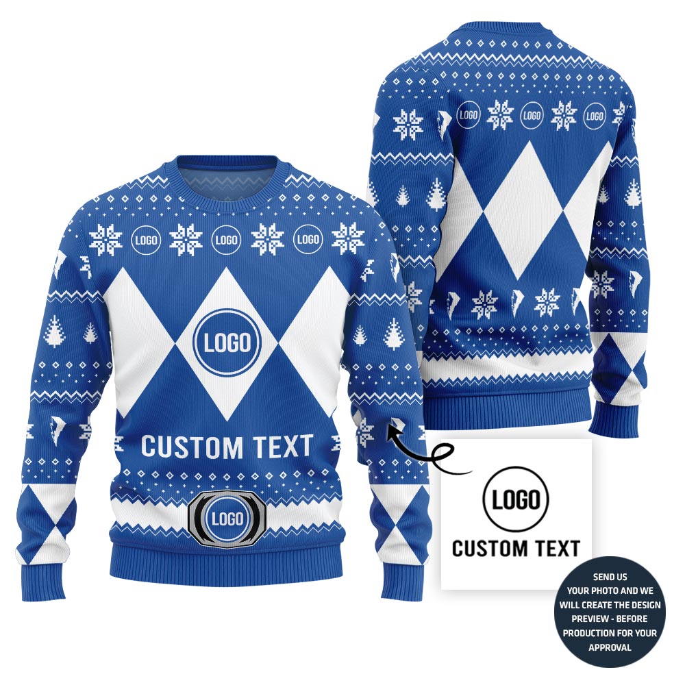 Unique Custom Logo And Text Ugly Sweater For Branding