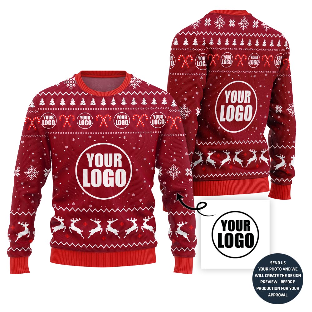 Unique Custom Logo Corporate Holiday Sweater