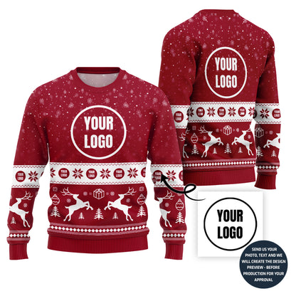 Unique Custom Logo For Brand Xmas Sweater