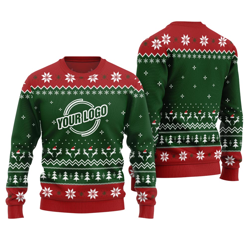 Unique Custom Logo For Business Christmas Sweater With Preview