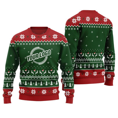 Unique Custom Logo For Business Christmas Sweater With Preview