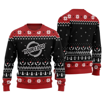 Unique Custom Logo For Business Christmas Sweater With Preview