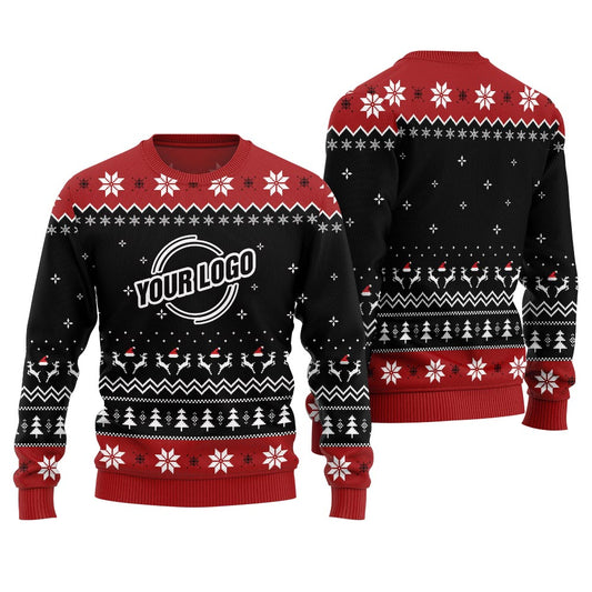 Unique Custom Logo For Business Christmas Sweater With Preview