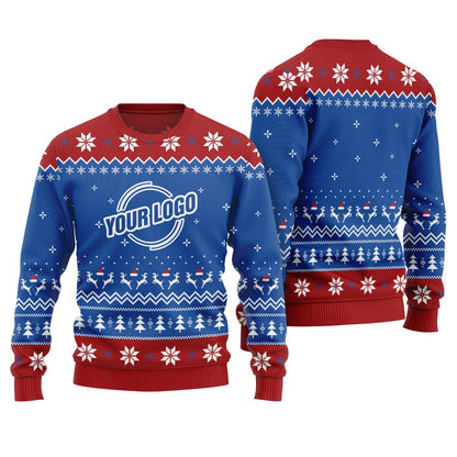 Unique Custom Logo For Business Christmas Sweater With Preview
