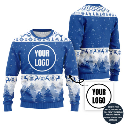 Unique Custom Logo For Business Holiday Sweater
