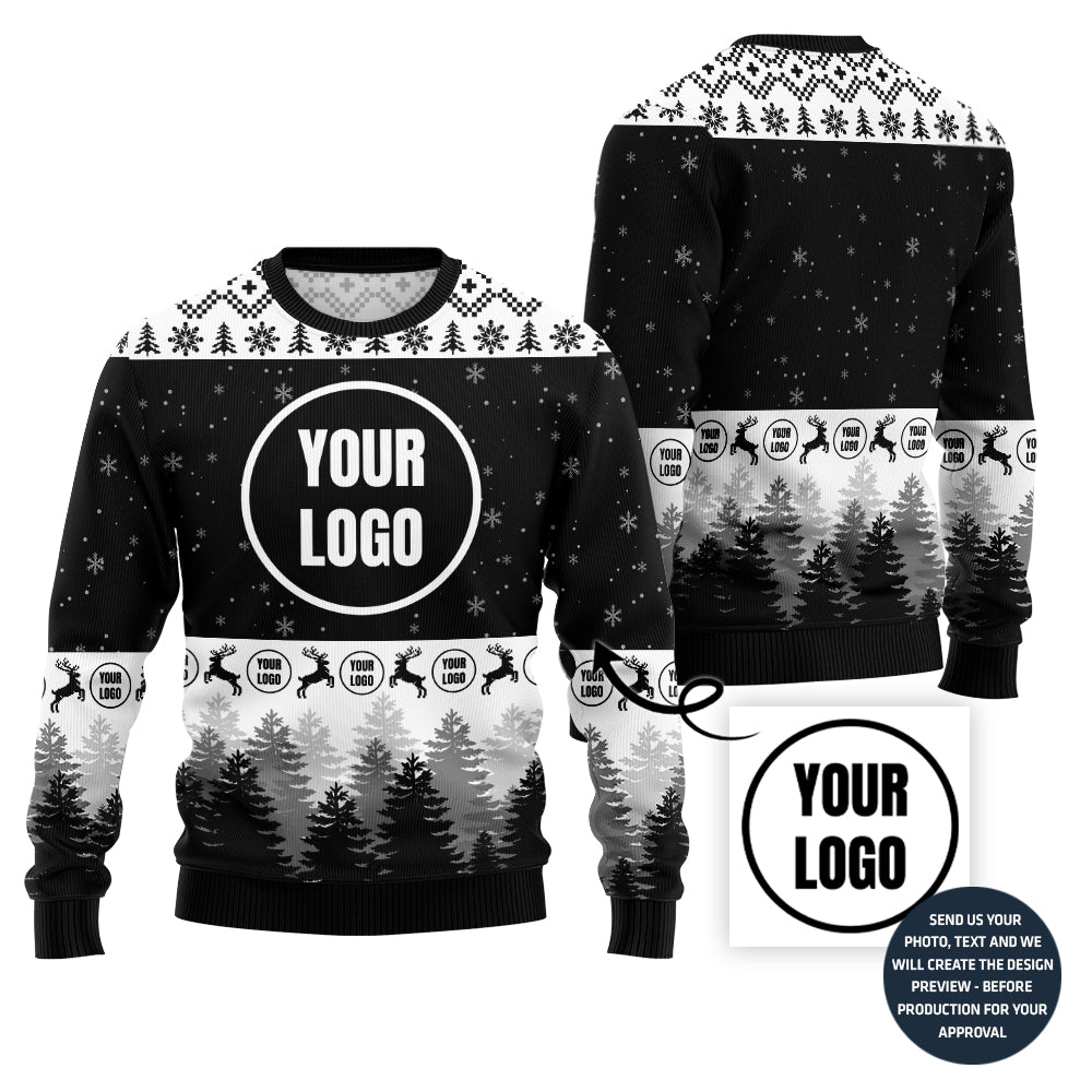 Unique Custom Logo For Business Holiday Sweater