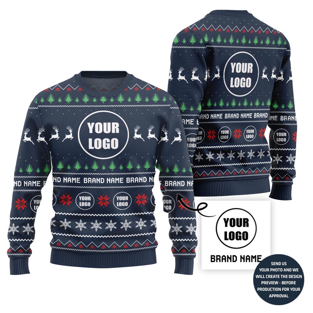 Unique Custom Logo For Company Xmas Sweater