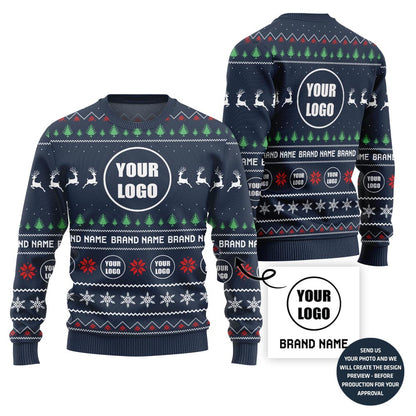 Unique Custom Logo For Company Xmas Sweater