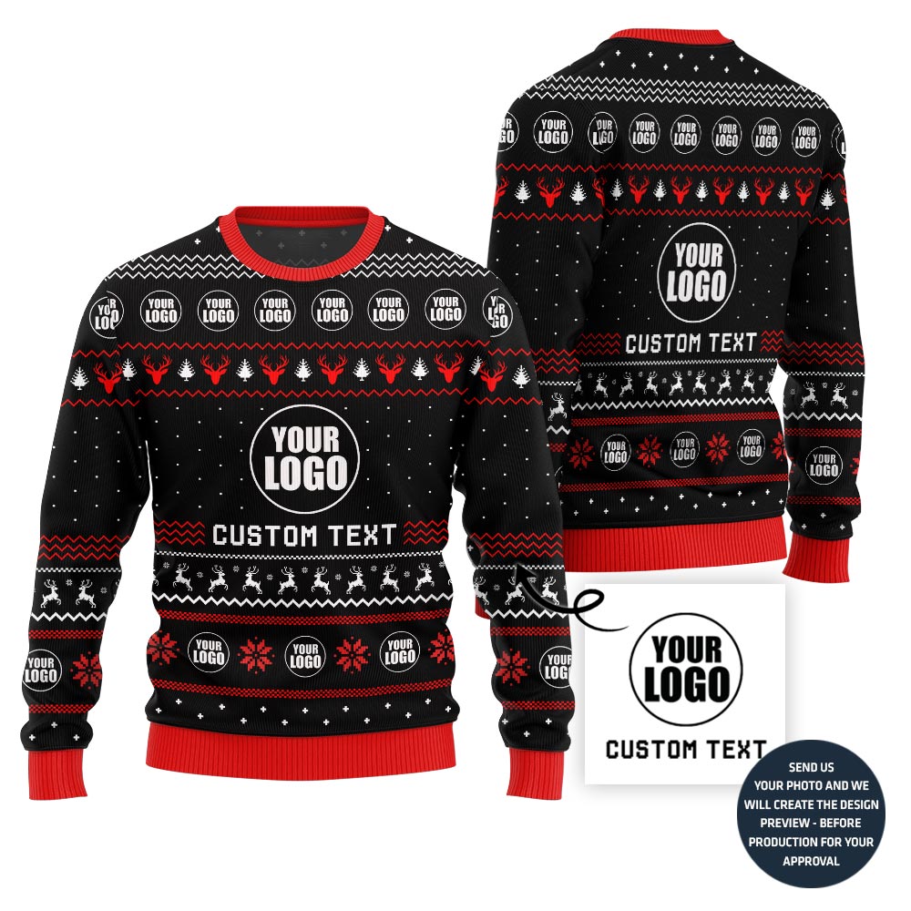 Unique Custom Logo Ugly Christmas Sweater For Brand