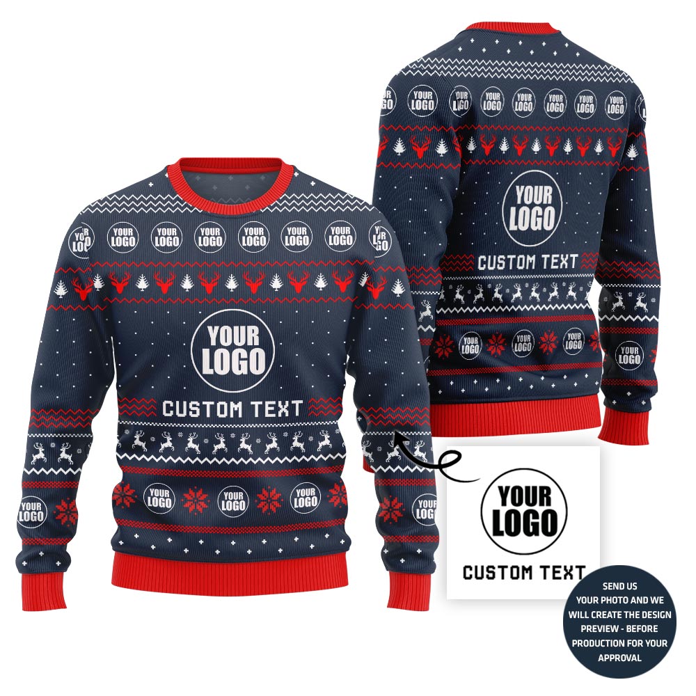 Unique Custom Logo Ugly Christmas Sweater For Brand