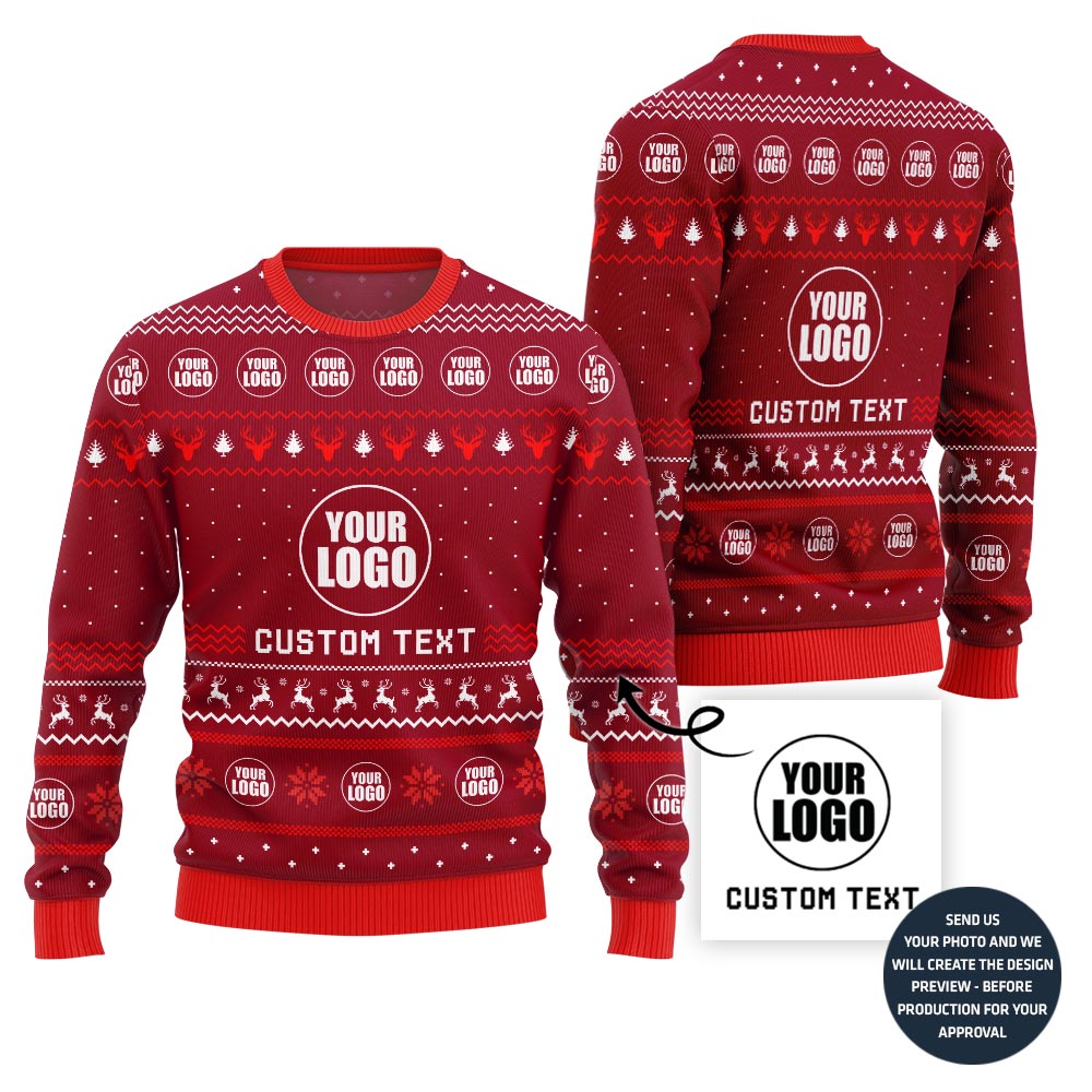 Unique Custom Logo Ugly Christmas Sweater For Brand