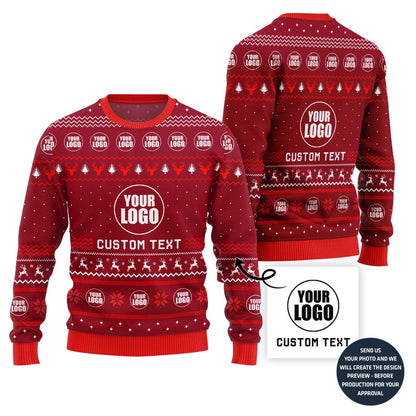 Unique Custom Logo Ugly Christmas Sweater For Brand