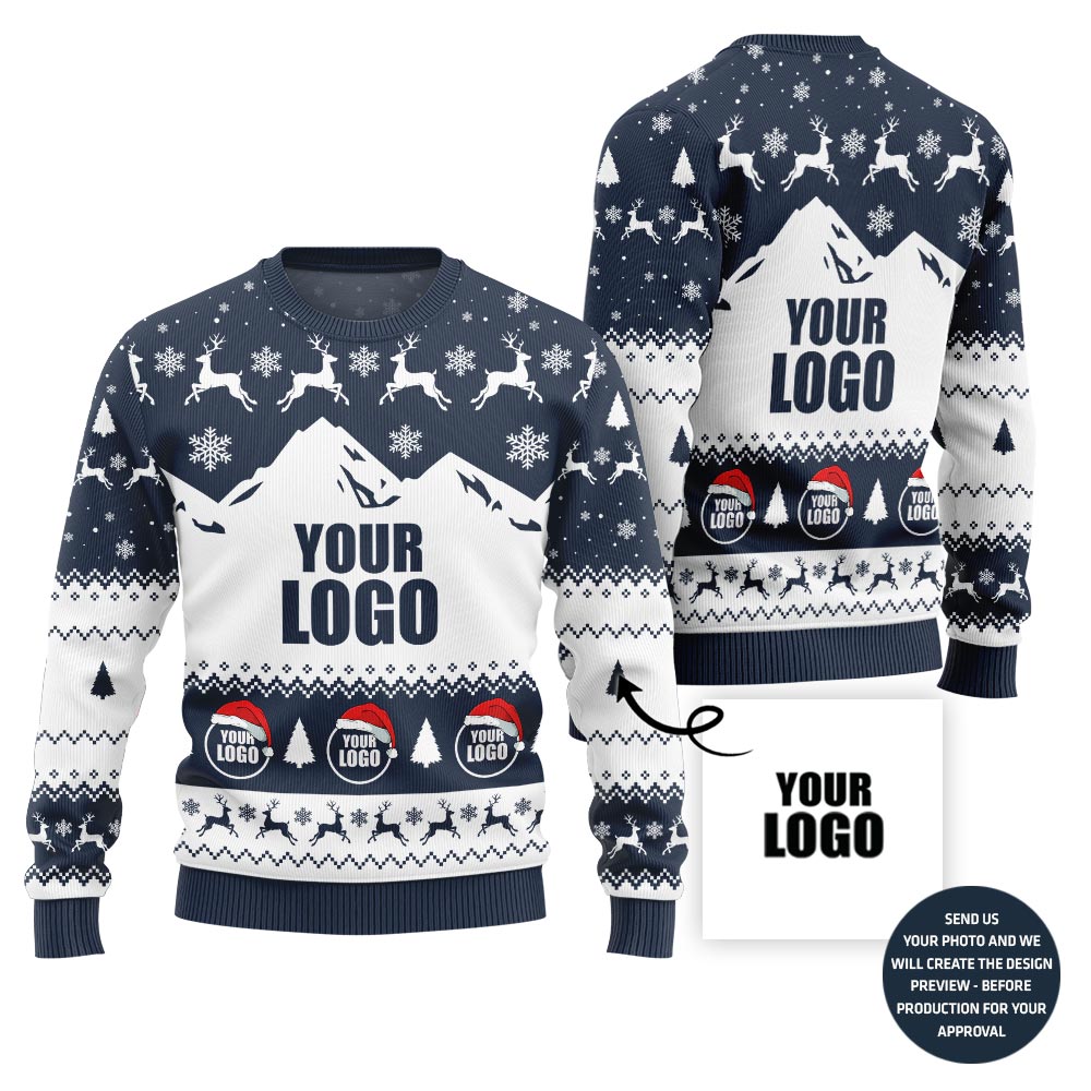 Unique Custom Logo Ugly Christmas Sweater For Company