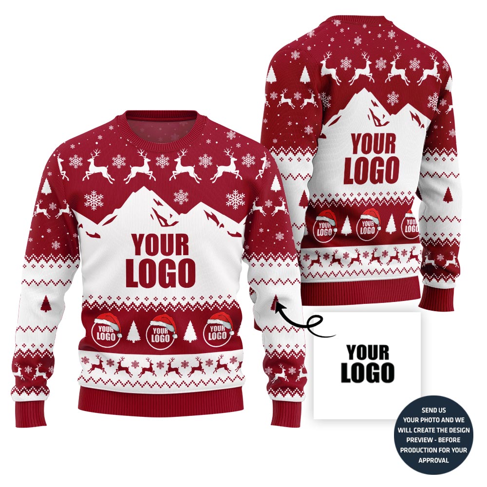 Unique Custom Logo Ugly Christmas Sweater For Company