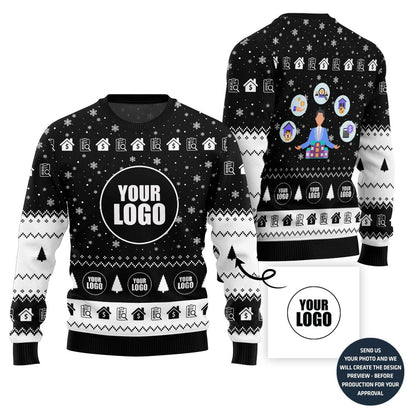 Unique Custom Logo Ugly Christmas Sweater For Property Team
