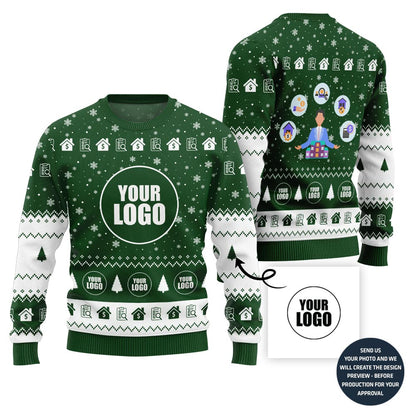 Unique Custom Logo Ugly Christmas Sweater For Property Team