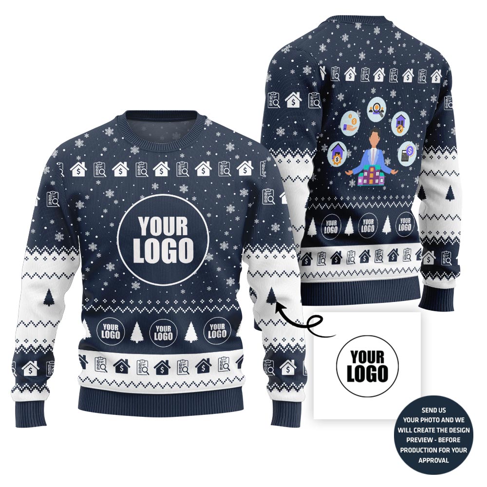 Unique Custom Logo Ugly Christmas Sweater For Property Team