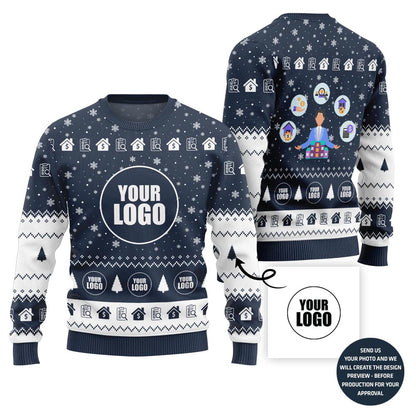 Unique Custom Logo Ugly Christmas Sweater For Property Team