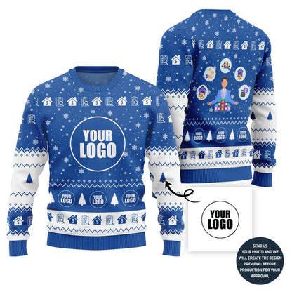 Unique Custom Logo Ugly Christmas Sweater For Property Team