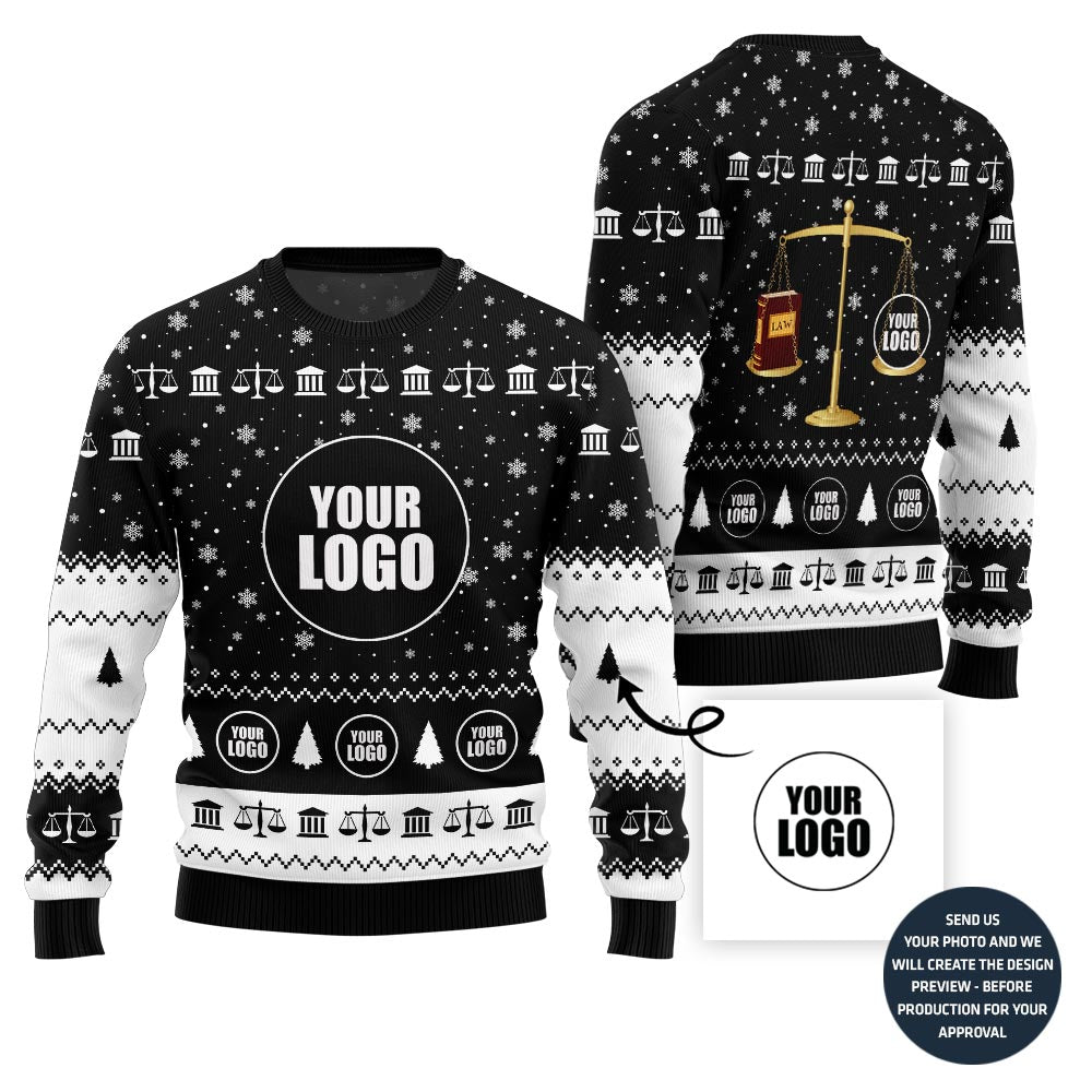 Unique Custom Logo Ugly Xmas Sweater For Lawyers
