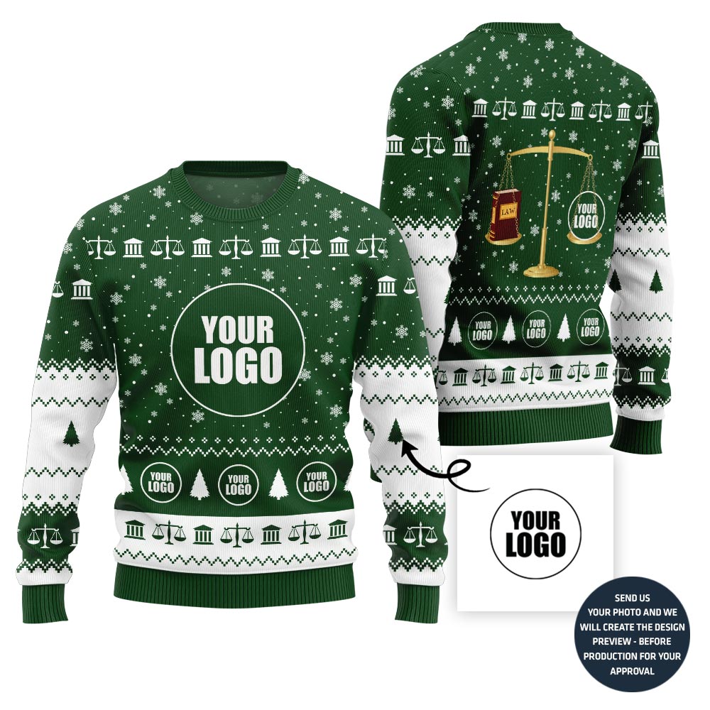 Unique Custom Logo Ugly Xmas Sweater For Lawyers