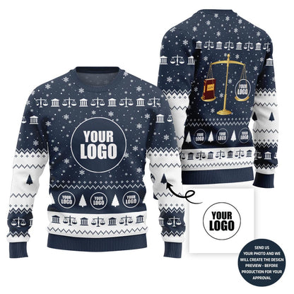 Unique Custom Logo Ugly Xmas Sweater For Lawyers