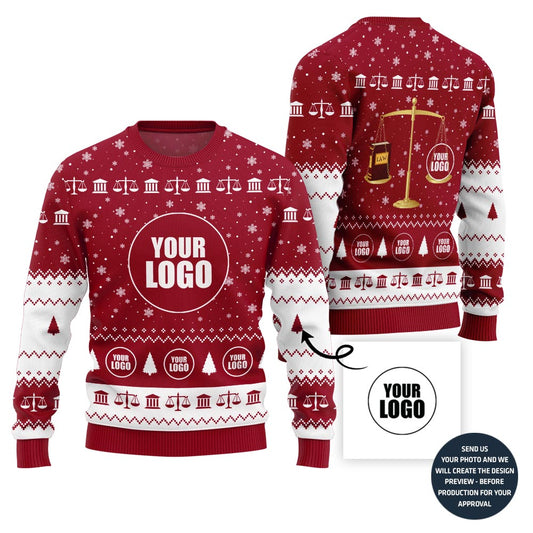 Unique Custom Logo Ugly Xmas Sweater For Lawyers