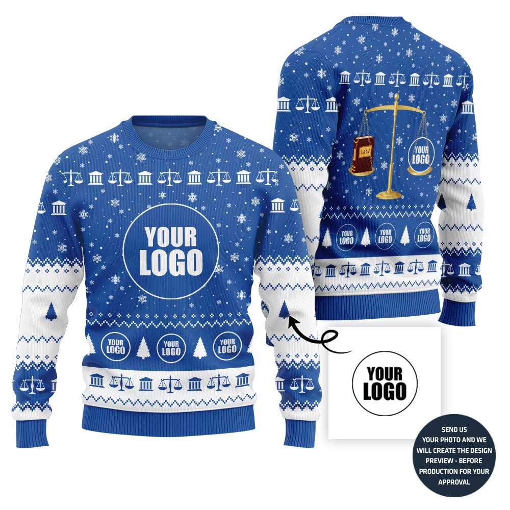 Unique Custom Logo Ugly Xmas Sweater For Lawyers