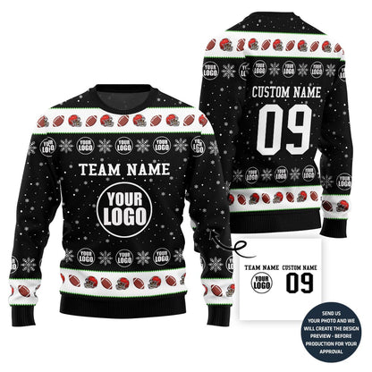 Unique Custom Logo Ugly Xmas Sweater For Football Team
