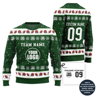 Unique Custom Logo Ugly Xmas Sweater For Football Team