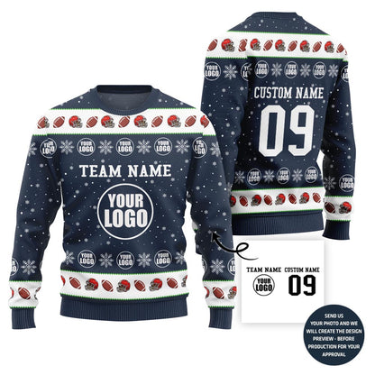 Unique Custom Logo Ugly Xmas Sweater For Football Team