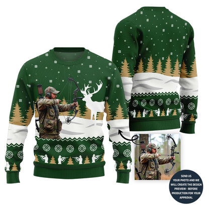 Unique Custom Picture Hunting Ugly Christmas Sweater For Men