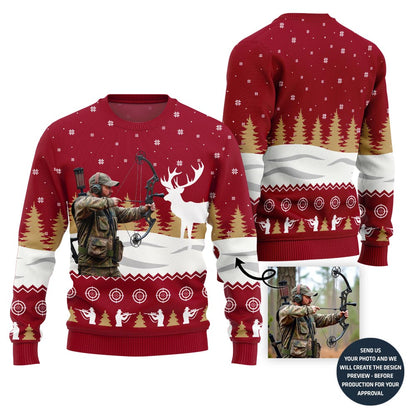 Unique Custom Picture Hunting Ugly Christmas Sweater For Men