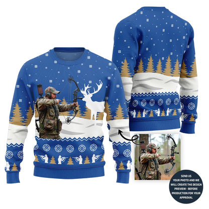 Unique Custom Picture Hunting Ugly Christmas Sweater For Men