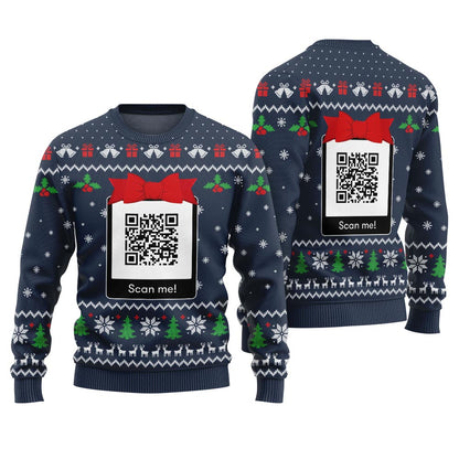 Unique Custom QR Code Funny Ugly Christmas Sweater
